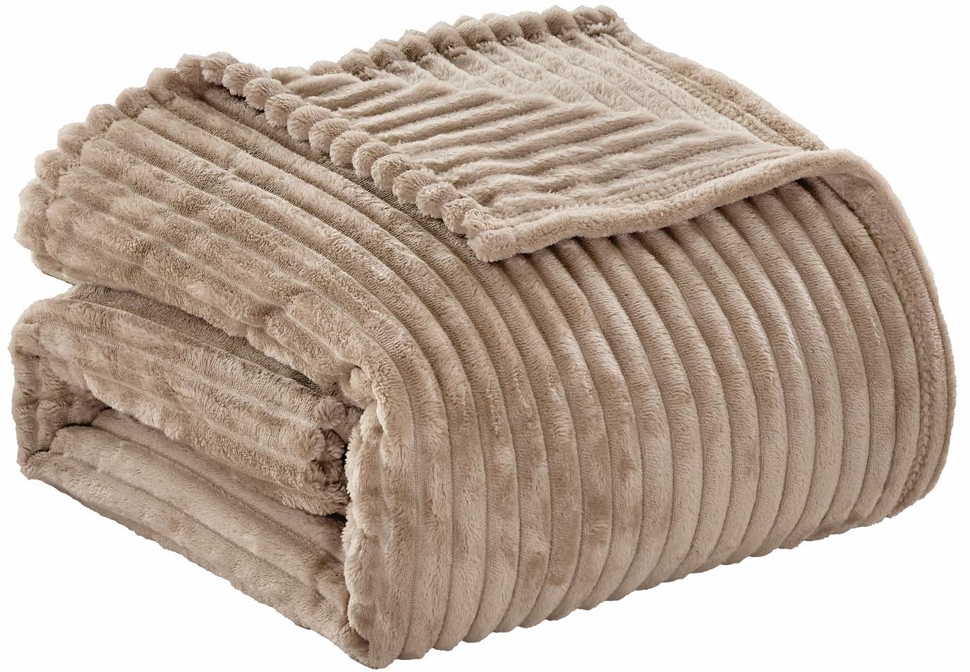 Striata Ribbed Corduroy Blanket – Ultra-Soft Plush Bed Blanket – Queen 90" x 90", King 108" x 90" – Multiple Colors