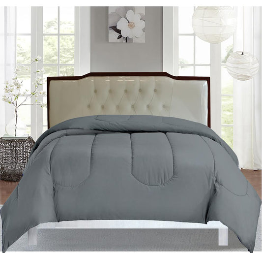 1-Piece Solid Comforter – Ultra-Soft All-Season Bed Comforter – Twin, Queen & King Sizes (Multiple Colors)