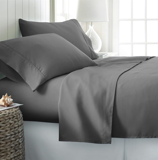 4-Piece 100% Cotton Sheet Set – 300 Thread Count Soft, Breathable, Naturally Cool Sheets with 18" Deep Pockets