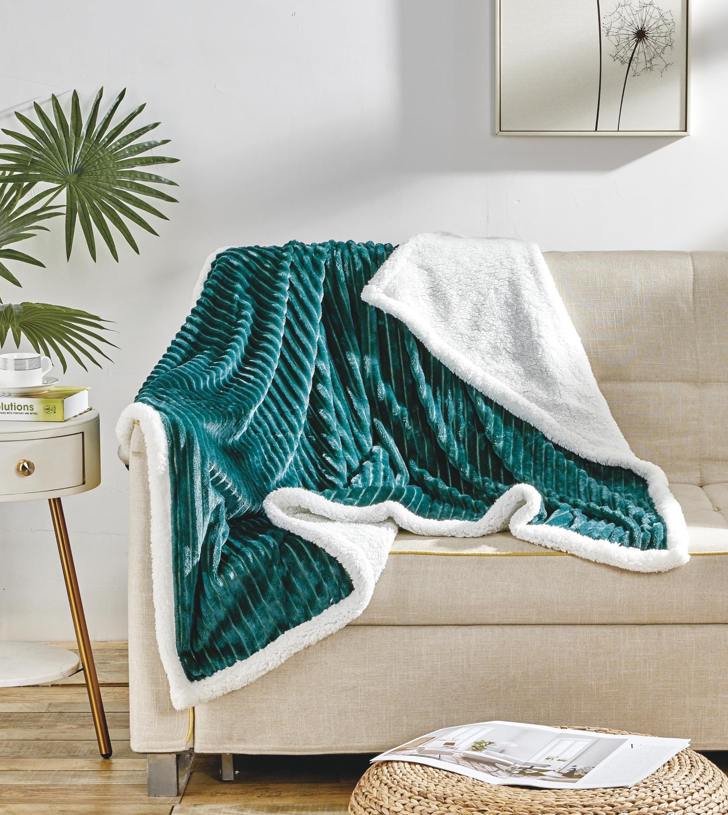 Decor&More Home Essentials Corduroy Sherpa Throw