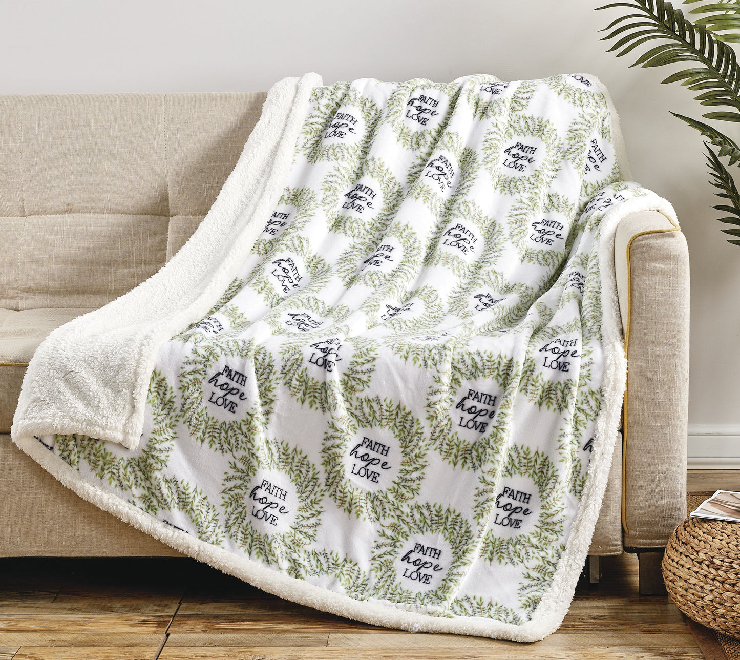 Faith, Hope, Love Home Décor Oversized Luxe Plush Throw Blanket