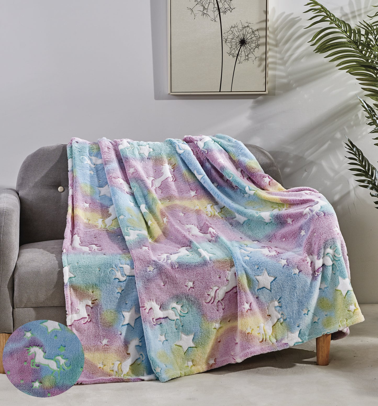 Faith, Hope, Love Home Décor Ultra Plush Cosmic Glow In The Dark Throw Blanket
