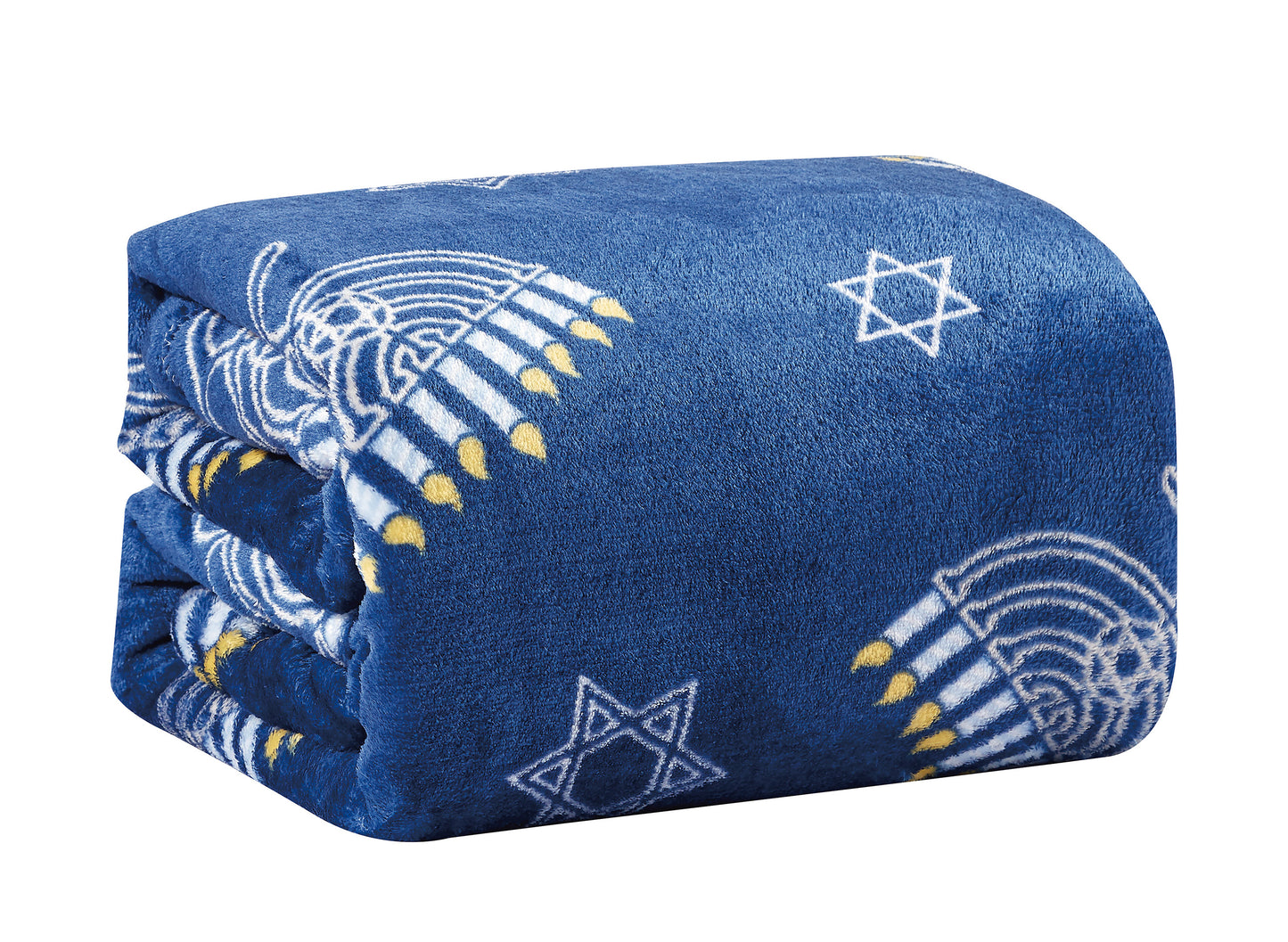 Decor&More Maccabbee Collection Microplush Holiday Throw Blanket (60" x 50") - Hanukkah Menorah