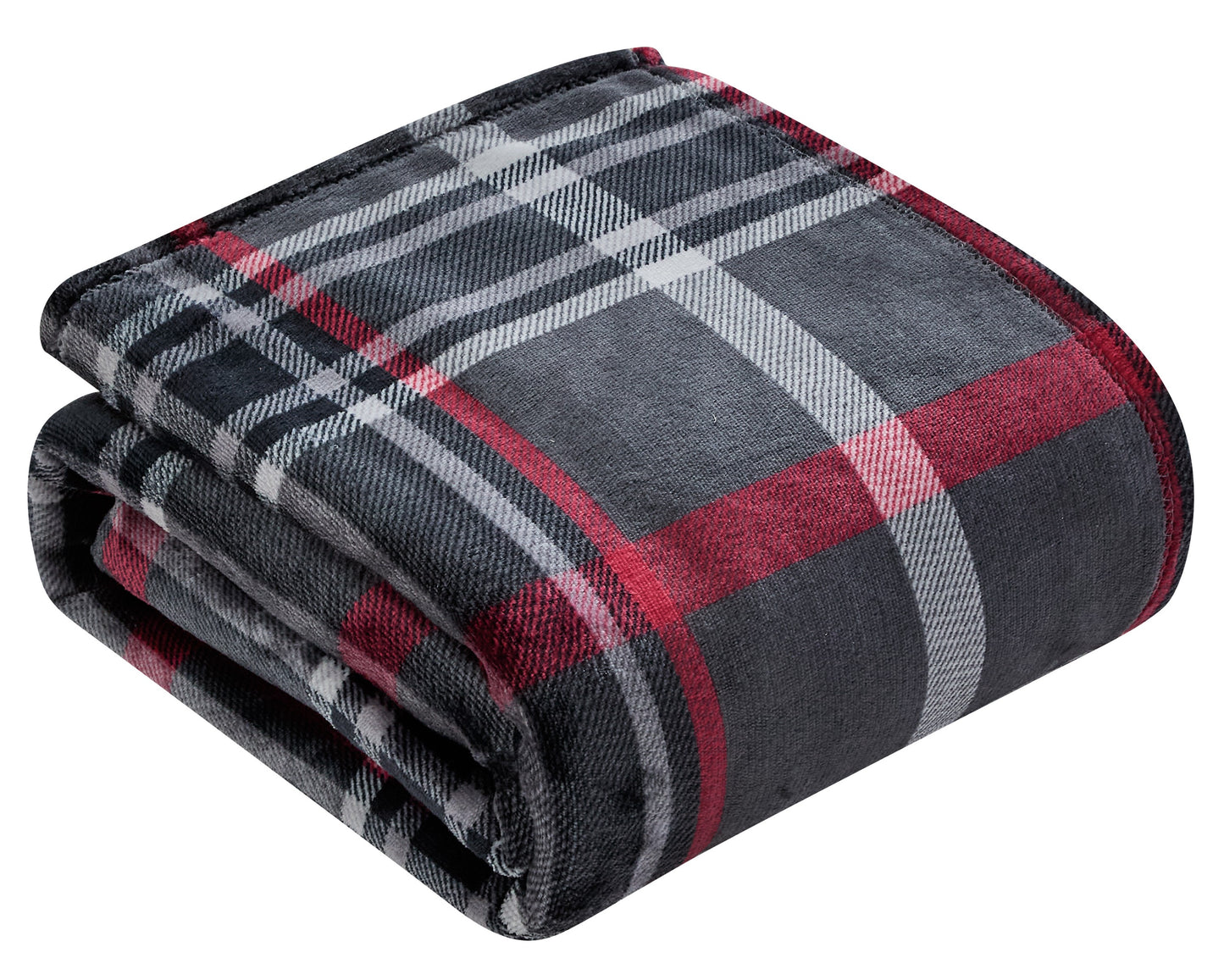 FAITH, HOPE, LOVE HOME DÃCOR Midnight Plaid Throw Blanket 50 x 60 Inches" Soft Fleece Front with Plush Backing, Cozy Warm Decorative Throw for Sofa, Couch, Bed & Living Room