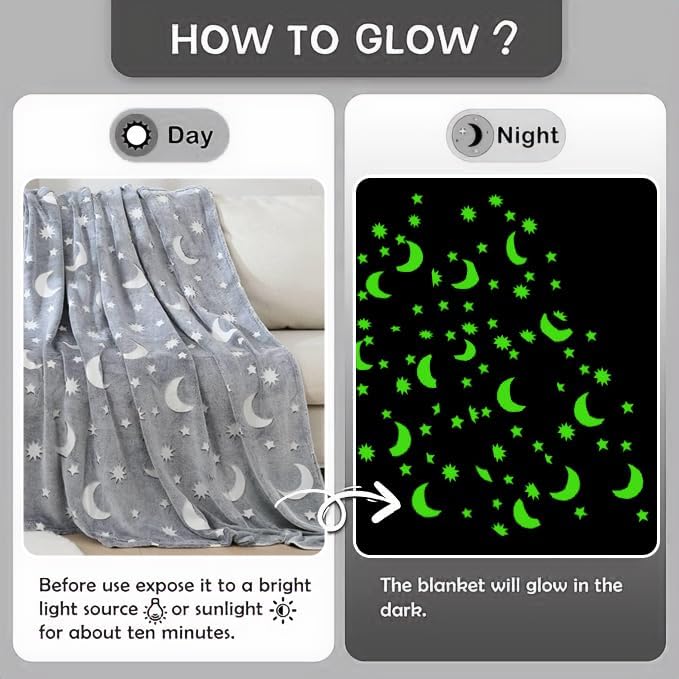 Faith, Hope, Love Home Décor Ultra Plush Cosmic Glow In The Dark Throw Blanket