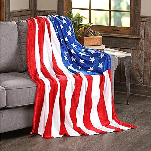 July 4th Stars Stripes American Flag Ultra Lush Oversized Throw