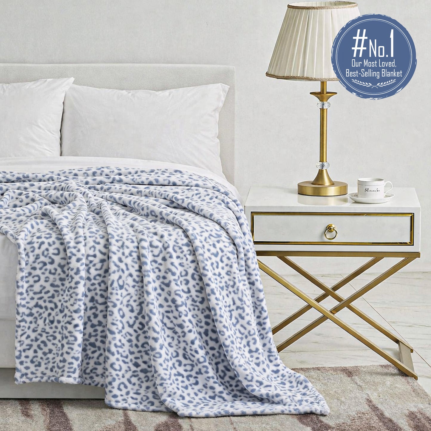 Faith, Hope, Love Home Decor Extra Heavy And Plush Oversized Throw Blanket-Grey&White Leopard