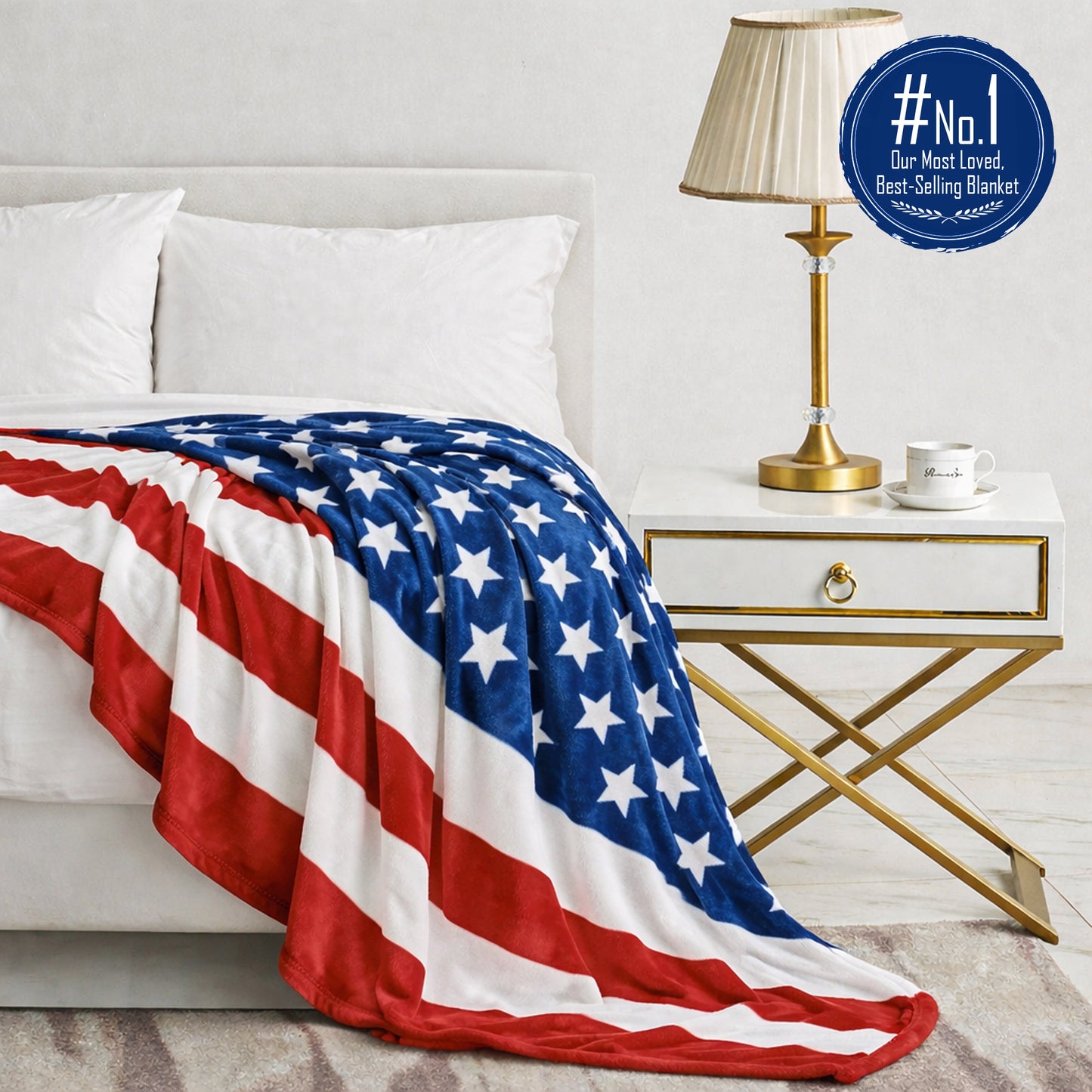 FAITH, HOPE, LOVE HOME DECOR American Flag Oversized 50" x 70" Throw Blanket