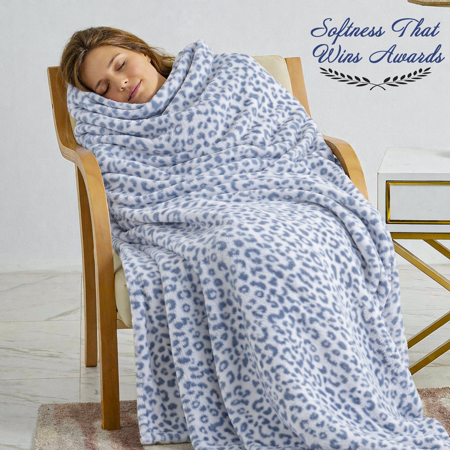 Faith, Hope, Love Home Decor Extra Heavy And Plush Oversized Throw Blanket-Grey&White Leopard