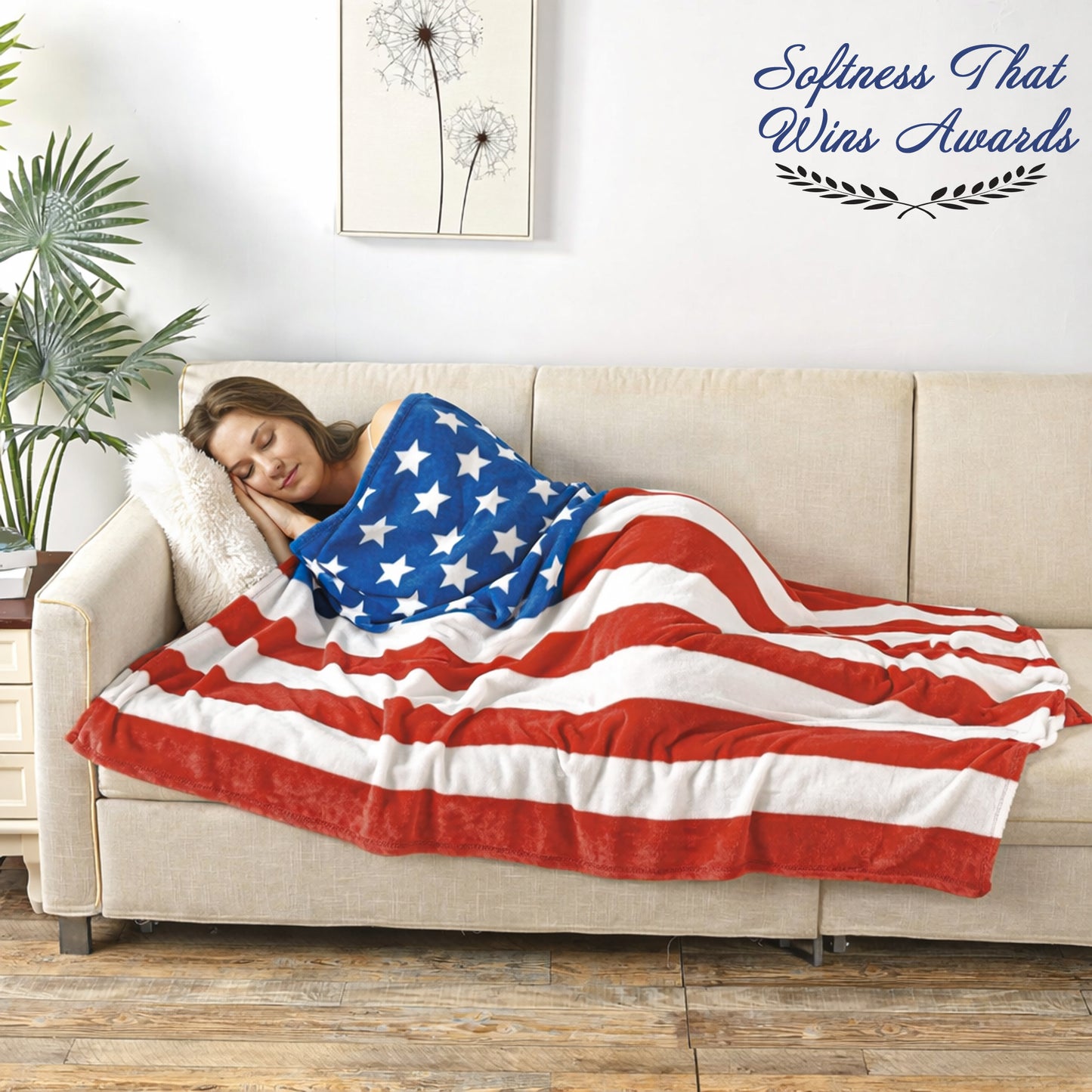 FAITH, HOPE, LOVE HOME DECOR American Flag Oversized 50" x 70" Throw Blanket