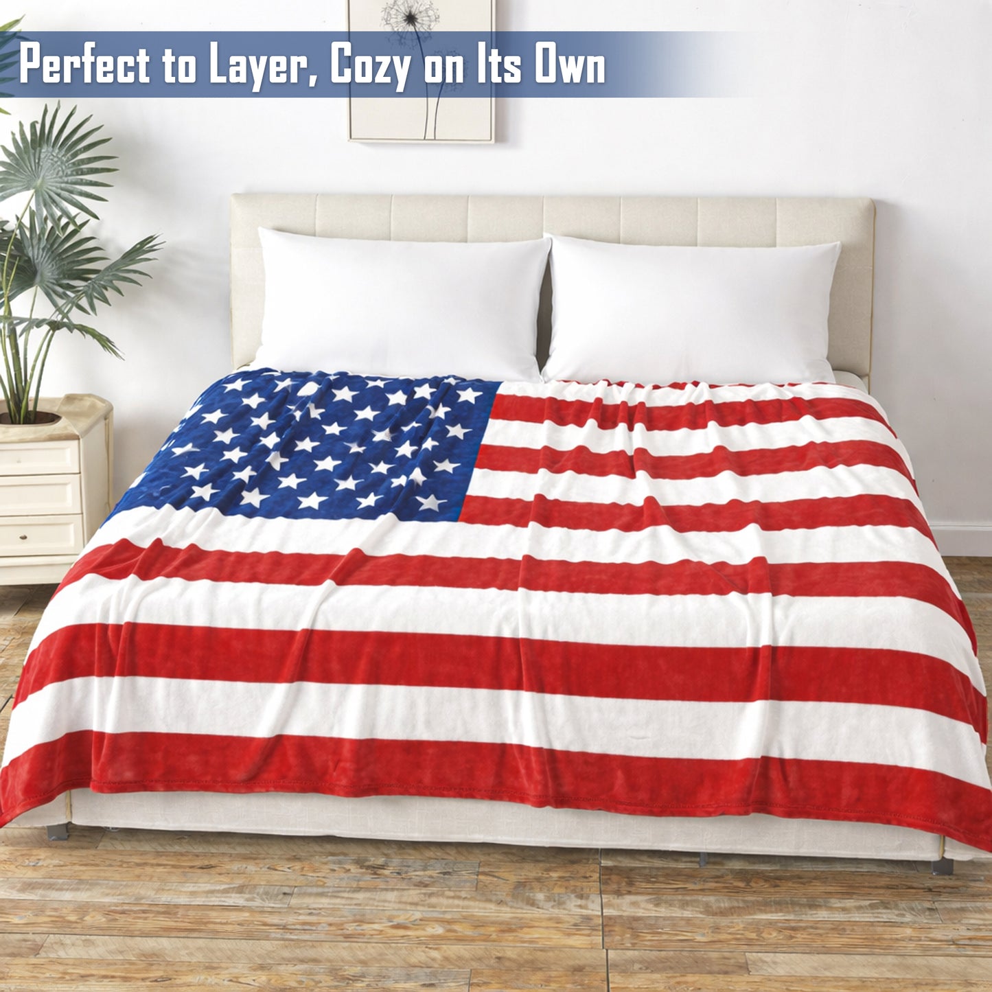 FAITH, HOPE, LOVE HOME DECOR American Flag Oversized 50" x 70" Throw Blanket