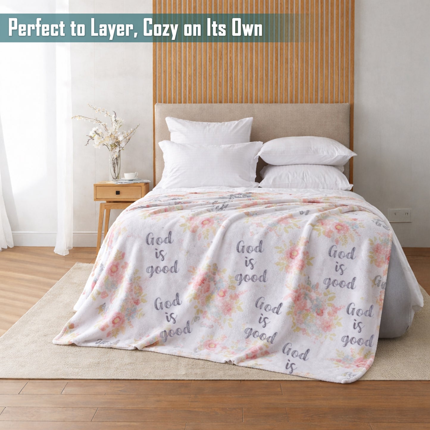 Faith, Hope, Love Home Decor God Is Good Oversized Microplush Throw Blanket (50" X 70") - Blessed