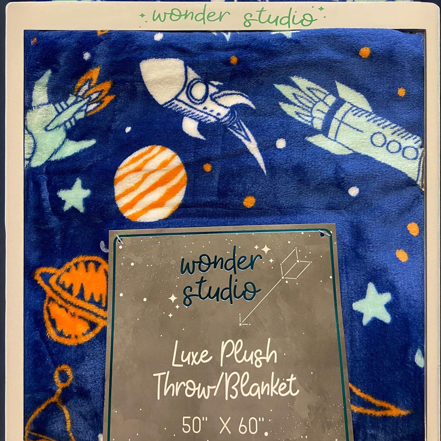 Decor&More Out of This World Plush Fleece Throw Blanket (50 inches x 60 inches ) - Space Adventure