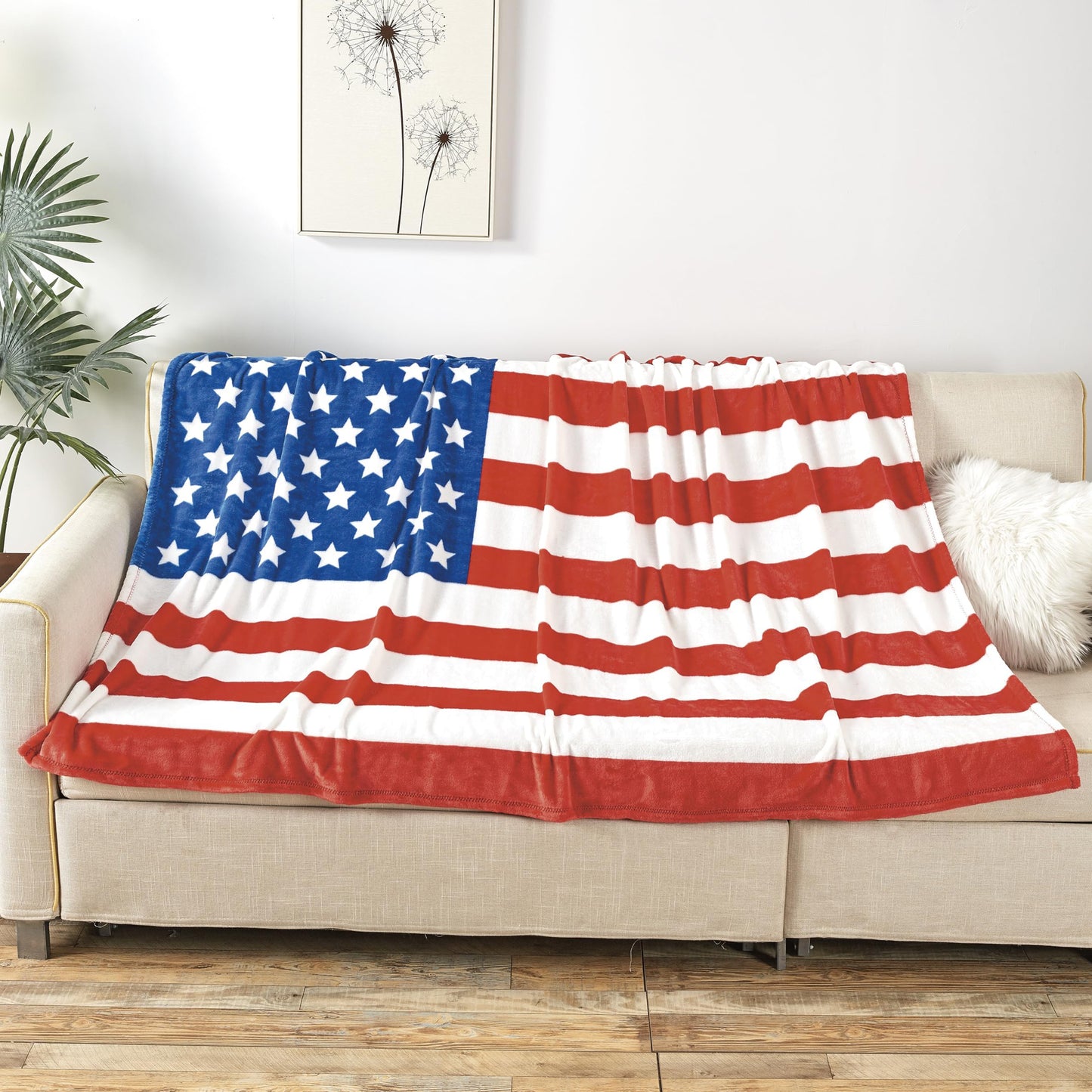 FAITH, HOPE, LOVE HOME DECOR American Flag Oversized 50" x 70" Throw Blanket