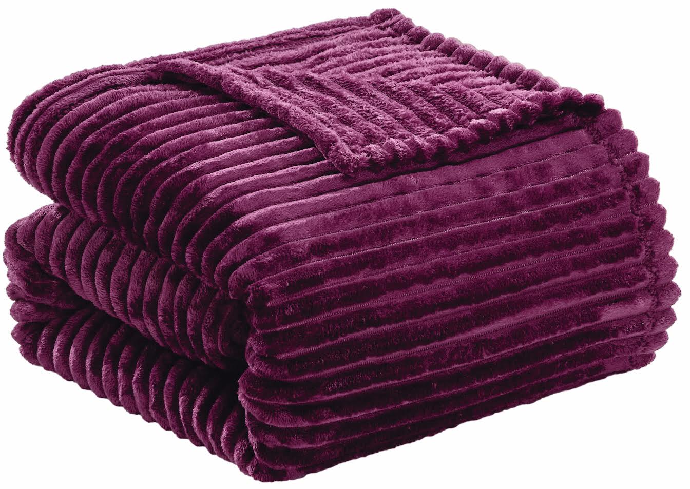 Striata Ribbed Corduroy Blanket – Ultra-Soft Plush Bed Blanket – Queen 90" x 90", King 108" x 90" – Multiple Colors