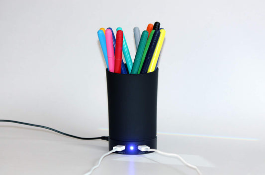 OfficeWorks All in One Pencil Cup Speaker with Dual Port USB Hub
