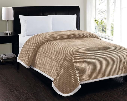 Decor&More Home Essentials Corduroy Sherpa Blanket