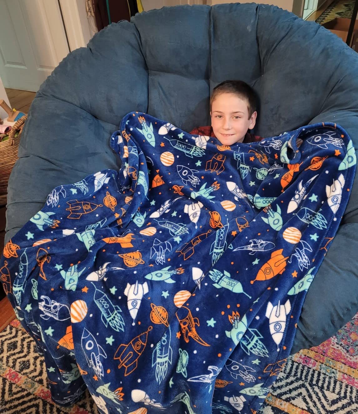 Decor&More Out of This World Plush Fleece Throw Blanket (50 inches x 60 inches ) - Space Adventure