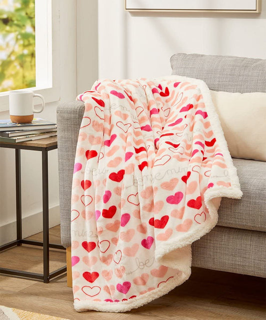 Faith, Hope, Love Home Decor Eiqocca Amor Eterno Be Mine Love Collection Valentine'S Day Heart Ultra Plush Throw Blanket