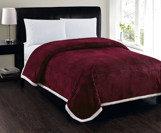 Decor&More Ultra Lush Reversible Sherpa Corduroy Blanket