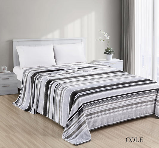 Faith, Hope, Love Home Decor Cole Queen-King Size Plush Blanket - Soft And Cozy Grey Blanket