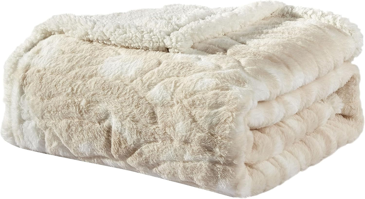 Faith, Hope, Love Home Decor Alaska Faux Fur Shaggy Plush Sherpa Throw Blanket