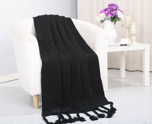 Faith, Hope, Love Home Decor Soft Touch Classic Woven Knitted Throw Blanket With Fringe