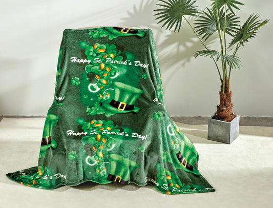 Faith, Hope, Love Home Decor Luck Of The Irish St Patrick'S Day Plush Throw Blanket