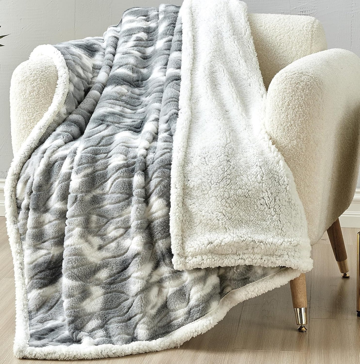 Faith, Hope, Love Home Decor Alaska Faux Fur Shaggy Plush Sherpa Throw Blanket