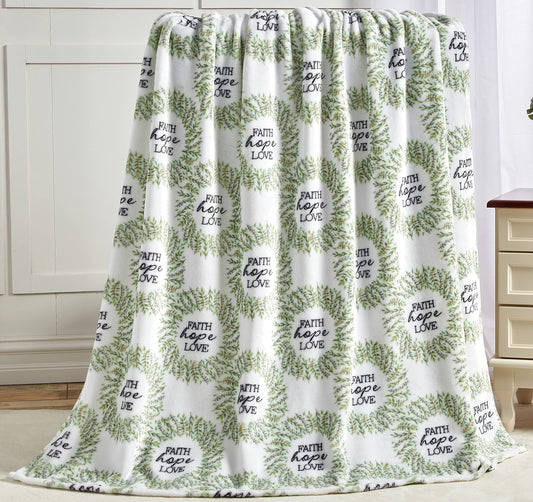 Faith, Hope, Love Home Décor Oversized Luxe Plush Throw Blanket