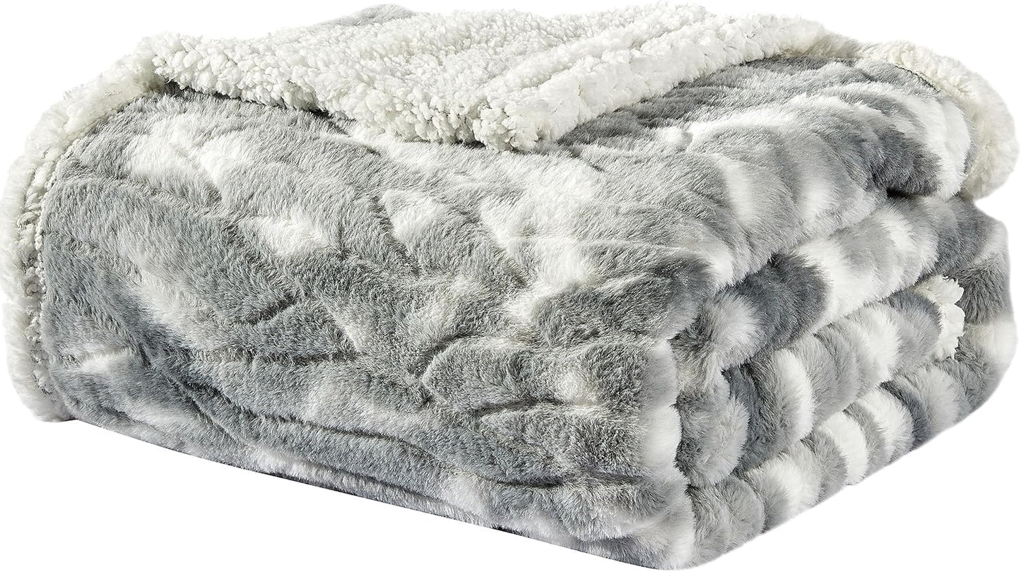 Faith, Hope, Love Home Decor Alaska Faux Fur Shaggy Plush Sherpa Throw Blanket