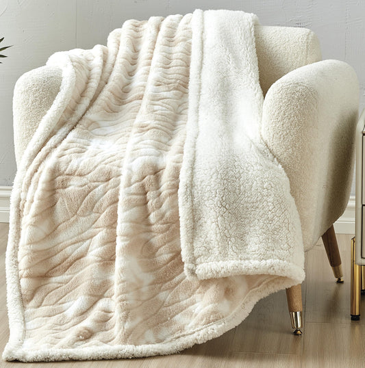 Faith, Hope, Love Home Decor Alaska Faux Fur Shaggy Plush Sherpa Throw Blanket