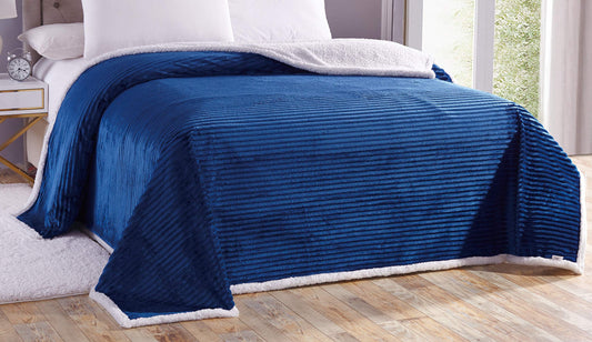 Decor&More Home Essentials Corduroy Sherpa Blanket (Multiple Size Options)