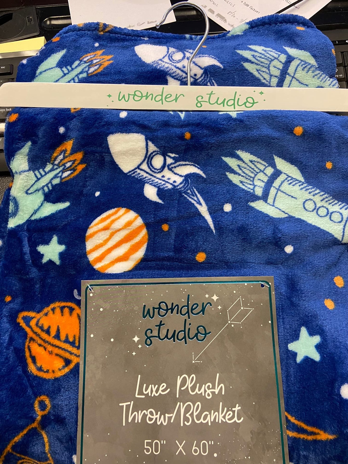 Decor&More Out of This World Plush Fleece Throw Blanket (50 inches x 60 inches ) - Space Adventure