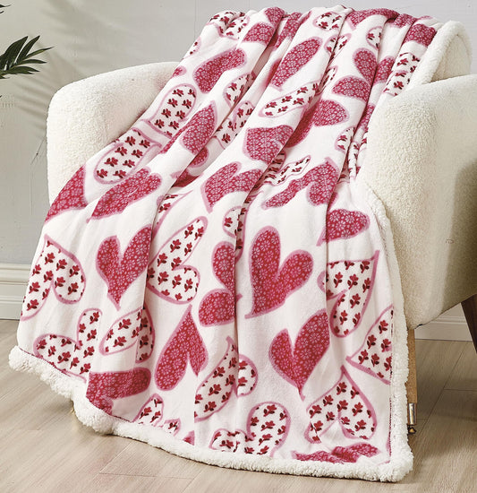 Faith, Hope, Love Home Decor Amor Eterno Be Mine Love Collection Valentine'S Day Heart Ultra Plush Throw Blanket - Whimsical Hearts
