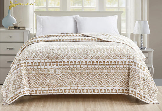 Faith, Hope, Love Home Decor Microplush Blanket Beige Aztec