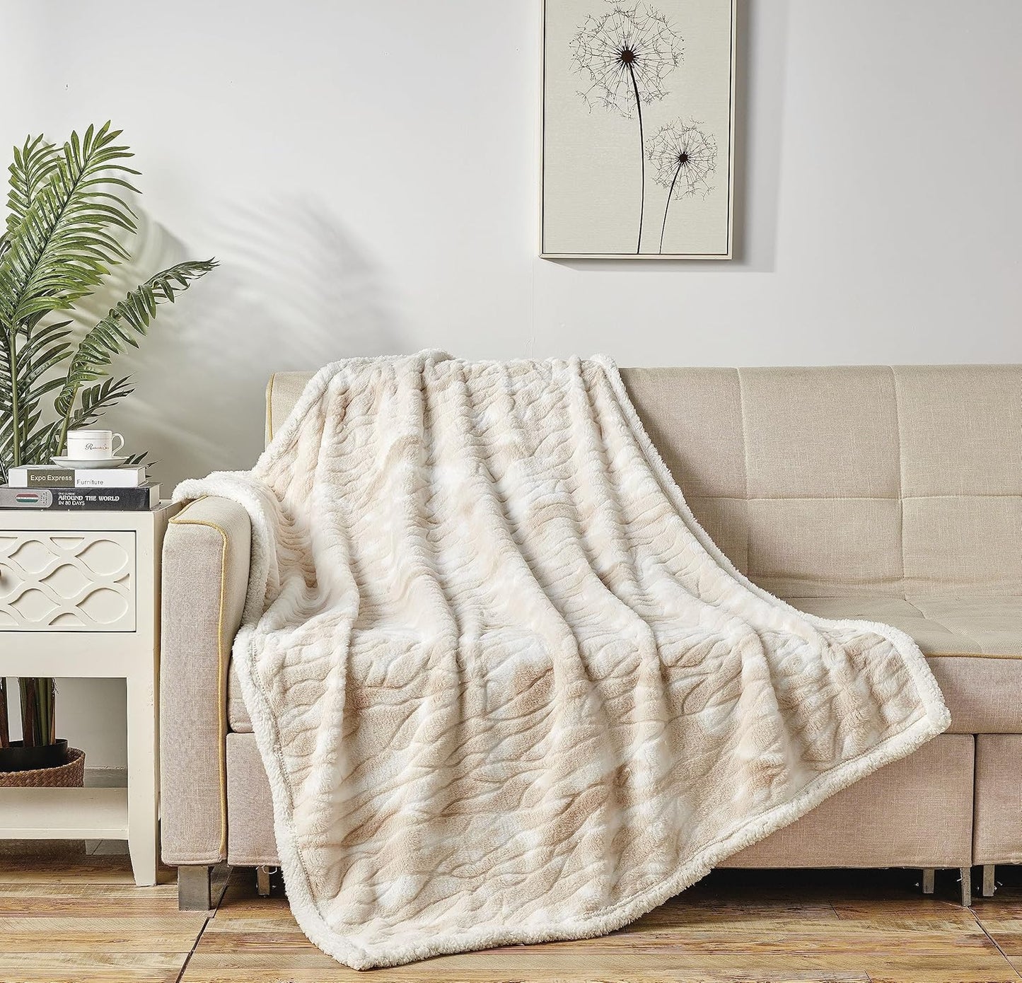 Faith, Hope, Love Home Decor Alaska Faux Fur Shaggy Plush Sherpa Throw Blanket