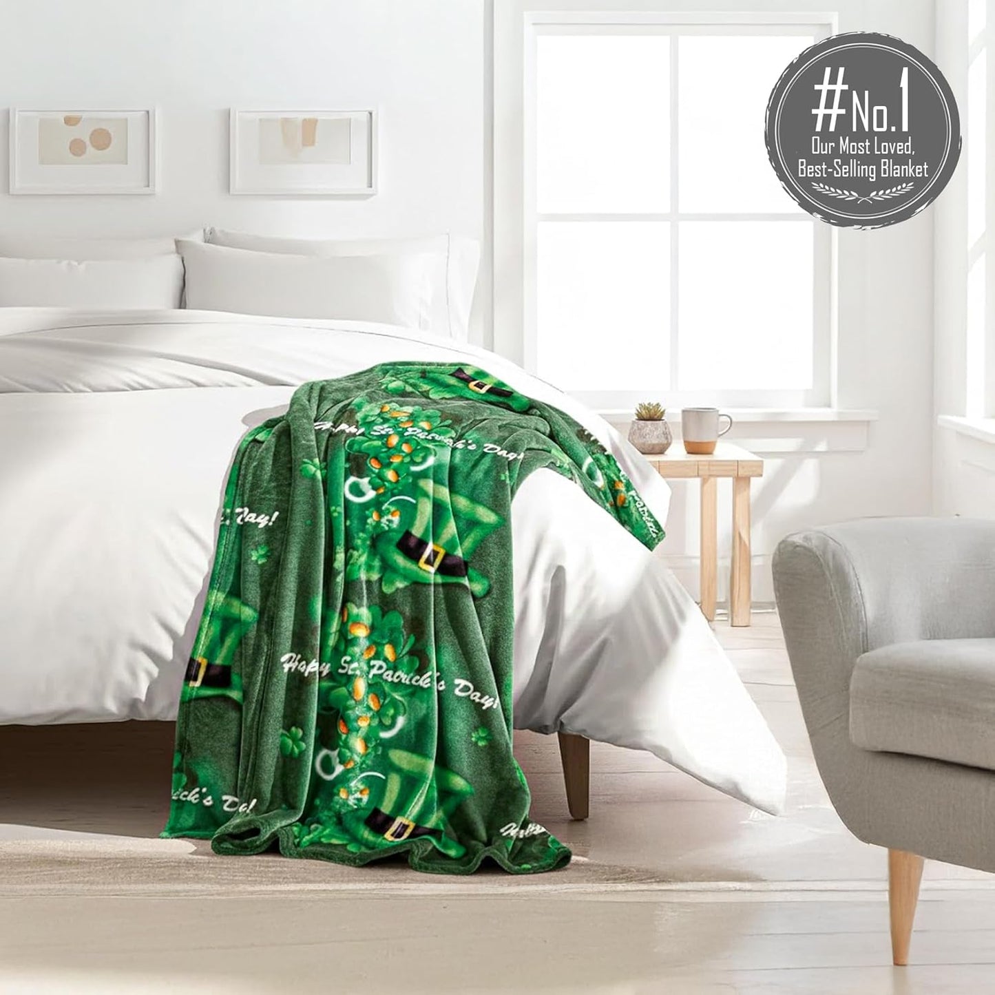 Faith, Hope, Love Home Decor Luck Of The Irish St Patrick'S Day Plush Throw Blanket