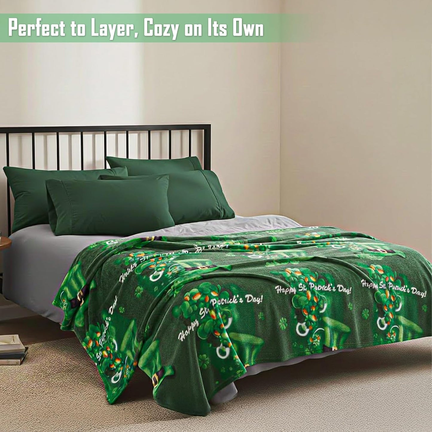 Faith, Hope, Love Home Decor Luck Of The Irish St Patrick'S Day Plush Throw Blanket
