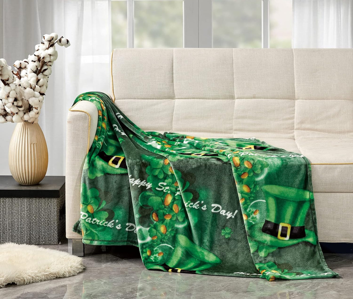 Faith, Hope, Love Home Decor Luck Of The Irish St Patrick'S Day Plush Throw Blanket