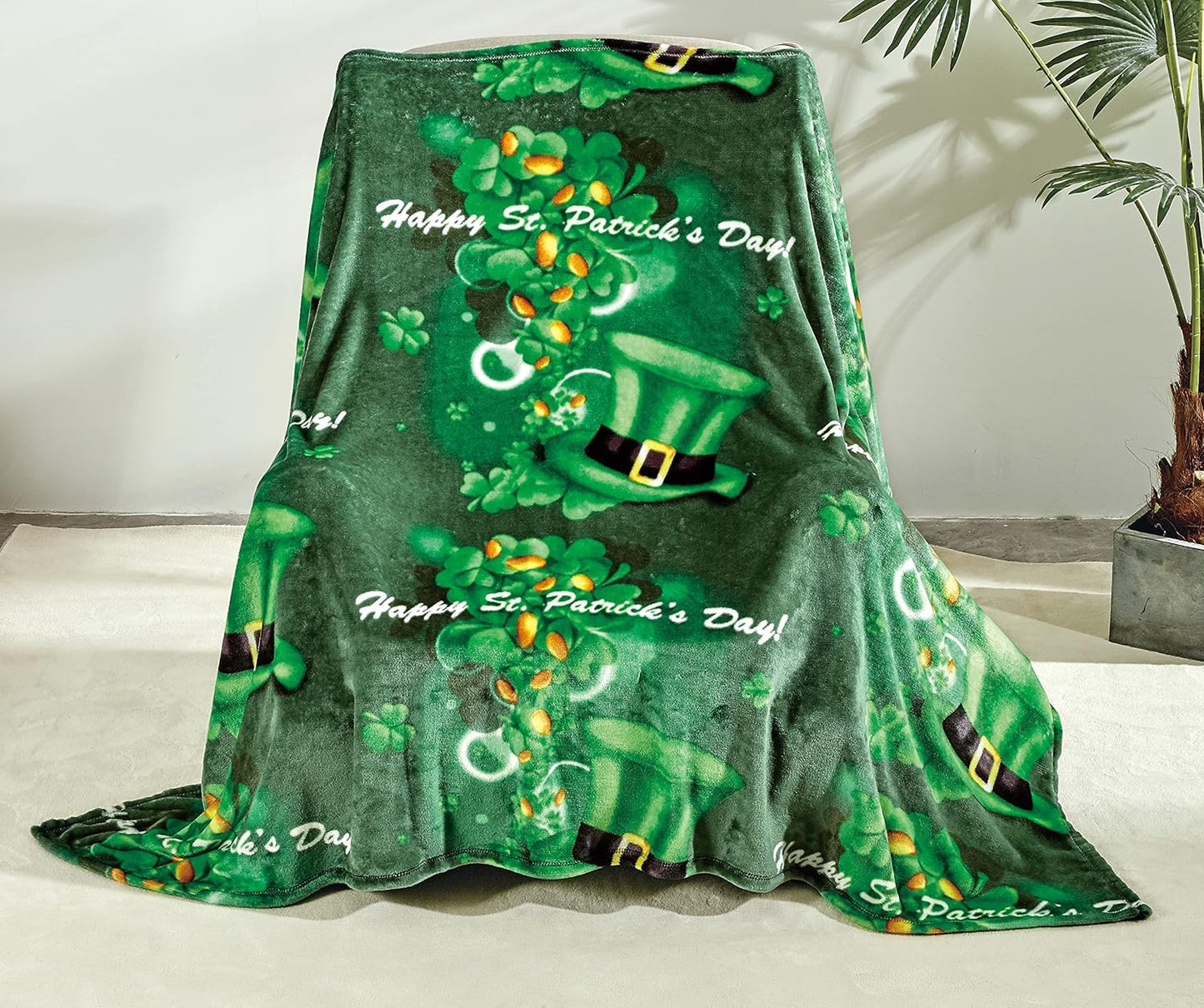 Faith, Hope, Love Home Decor Luck Of The Irish St Patrick'S Day Plush Throw Blanket