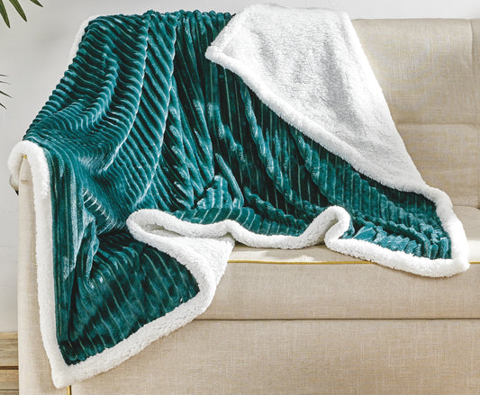 Decor&More Home Essentials Corduroy Sherpa Throw