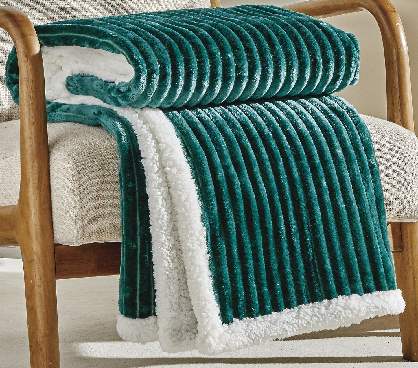 Decor&More Home Essentials Corduroy Sherpa Throw