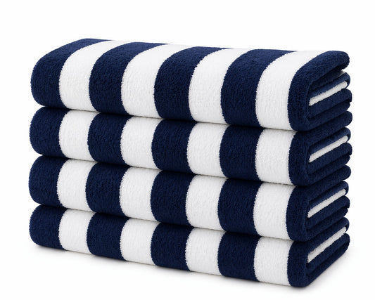 Cabana Striped Cotton Beach Towels – Soft, Absorbent, Quick Dry & Durable
