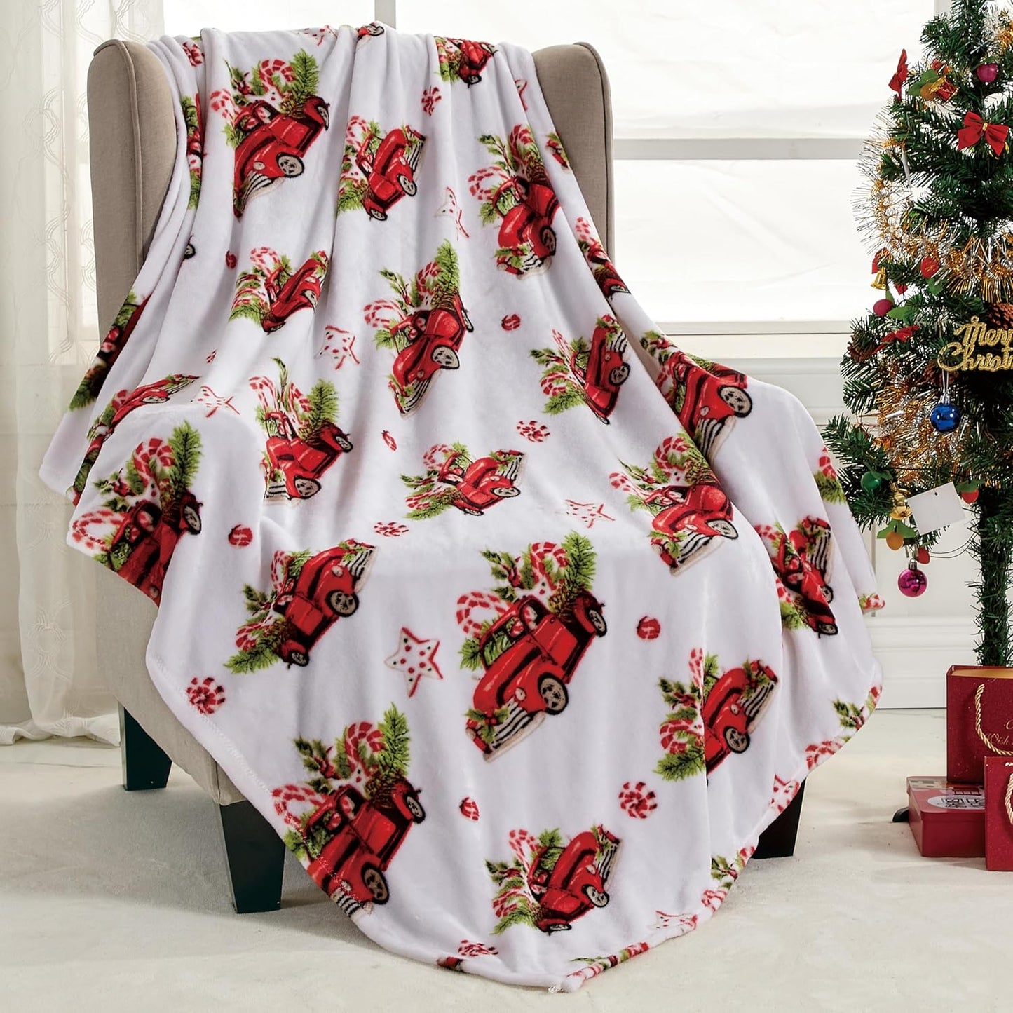 NobleHouse Velvet Touch Holiday Throw Fleece Blanket (50" x 60")