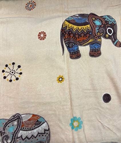 Summertime Whimsy Plush Fleece Throw Blanket (50" x 60") - Psychadelic Elephant