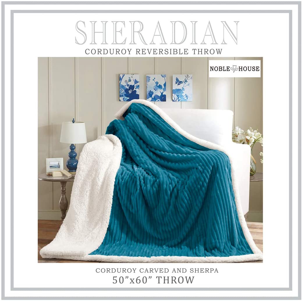 Décor&More Home Essentials Corduroy Sherpa Throw