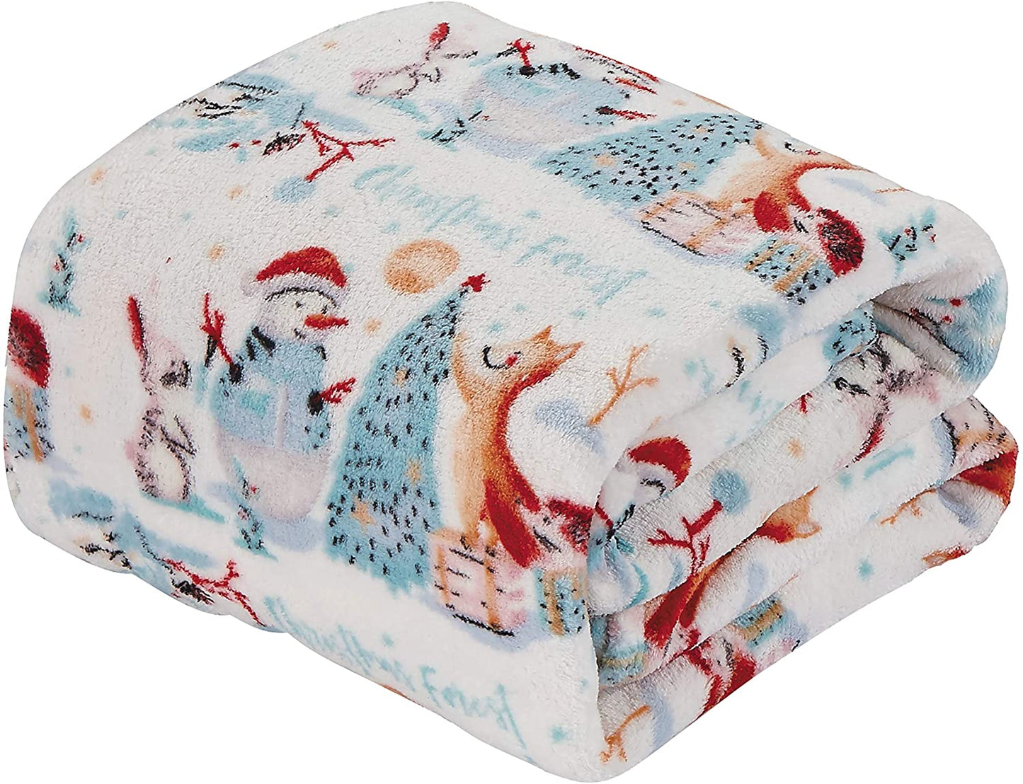 Décor&More Festive Holiday Microplush Throw Blanket (50" x 60") - Forest Friends