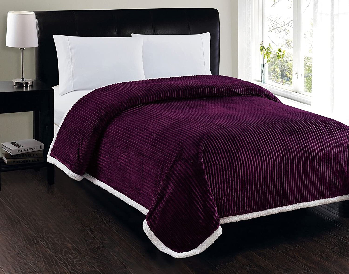 Décor&More Ultra Lush Reversible Sherpa Corduroy Blanket