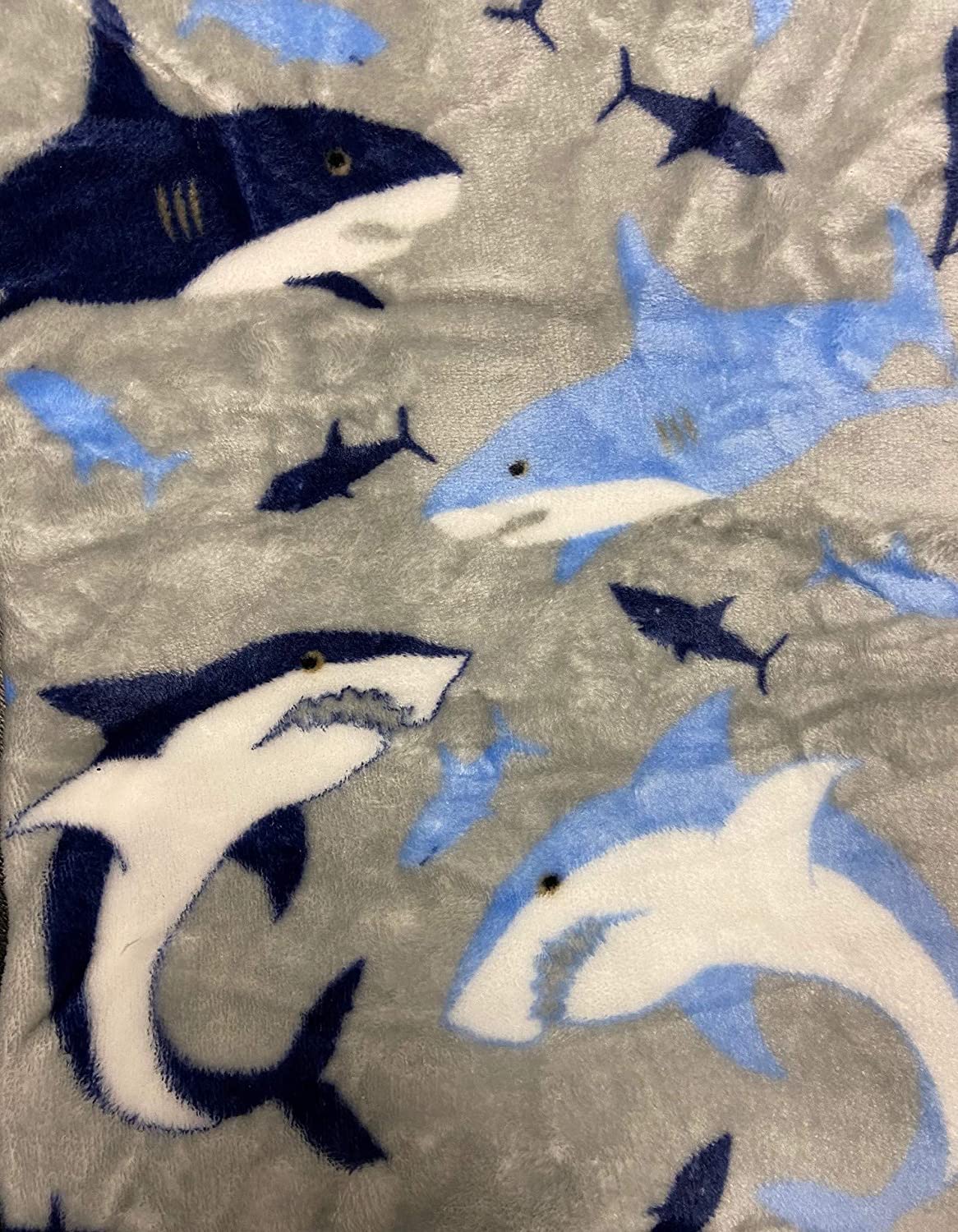 Shark Baby by Decor&More Extra Soft Throw Blanket (50" x 60") - Blue and Grey Sharks